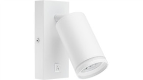 Lampa Ścienna Kinkiet Gu10 Ring Z Włącznikiem Biały