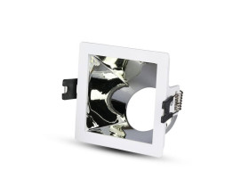 VT-875 Oczko halogenowe Spot trzonek: GU10 kwadratowa biały chrom 3168 V-TAC