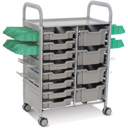 Callero Plus STEAM Activity Double Trolley &amp; Charcoal Grey Gratnells Trays