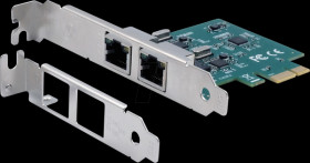 EX-60102 Network card, PCIe, Gigabit Ethernet, 2x RJ45