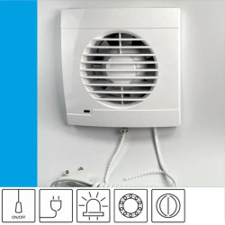 Wentylator domowy Aero RK100+ kontrolka LED, klapka zwrotna, przewód z wtyczką, łożysko kulkowe, fi 100 mm, kolor biały