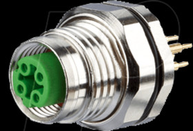 Bushing M12, 4-pin, rear mounting