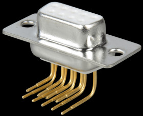 D-SUB socket, 9-pin, angled, RM 9.4