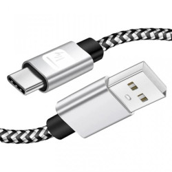 Kabel USB 2.0 USB-A na USB-C 3A czarno-szary oplot ICOC MU2AC-010-AL /1 m/