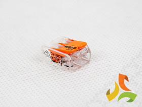 Szybkozłączka instalacyjna 2x0,2-4mm2 transparentna rozpinana z dźwigniami linka/drut 1szt. 221-412 WAGO