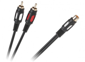 PRZEWOD 1RCA GNIAZDO - 2 WTYKI RCA 25CM