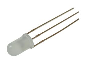 Dioda LED; A-L-5/RG; 5mm; czerwony; zielony; Światłość: 50mcd; 60°; dyfuzyjna; biała; dwukolorowa (R/G); wspólna katoda; 2,2V; 2