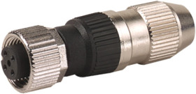 Wtyczka M12 żeńska prosta 4-polowa 0.25-0.5mm2 zaciski nożowe 7000-12601-0000000