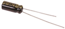 Kondensator 150μF 6.3V dc Radialny, Otwór przelotowy Panasonic roztaw: 2mm 5 (Dia.) x 11mm