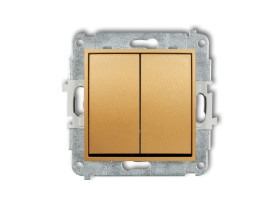 MINI Wyłącznik żaluzjowy zwierny przycisk (dwa klawisze bez piktogramów) złoty 29MWP-8.1 KARLIK