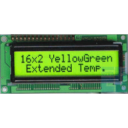 WYŚWIETLACZ LCD 2x16 E Y/G 16x2 HD44780 TABLICA ENGLISH-EUROPEAN