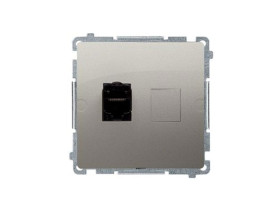 SIMON BASIC Gniazdo komputerowe RJ45 kat.6 pojedyncze ekranowane z przesłoną przeciwkurzową (moduł) satynowy BM61E.01/29 KONTAKT