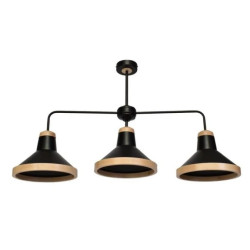 Lampa sufitowa SALMA BLACK / WOOD 3xE27 60W MLP6297 Milagro