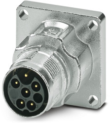 Surface-mounting plug, M17, 6 pole, crimp connection, standard/ONECLICK quick locking system, straight, 1628918