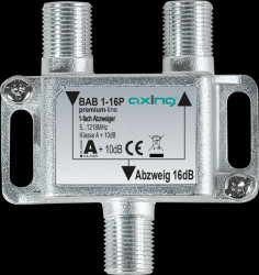 BAB 1-16P Axing 1-way satellite splitter, 16 db