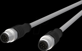 142MNA11020 Sensor cables, M12, 8-pin, plug > plug, 2 m