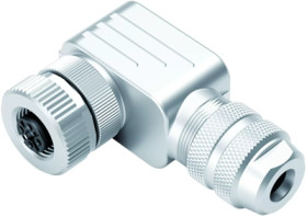 Jack, M12, 4 pole, clamp connection, screw locking, angled, 99 1526 824 04