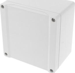 PC enclosure, (L x W x H) 119 x 119 x 80 mm, light gray (RAL 7035), IP66, 1555P2GY