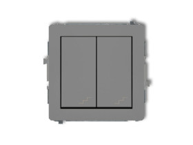 DECO Wyłącznik schodowy podwójny szary mat 27DWP-33 KARLIK