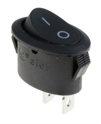 Oval Black On-Off Rocker Switch SPST