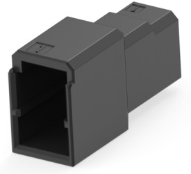 Plug housing, 4 pole, pitch 2.5 mm, straight, black, 1-1903130-2