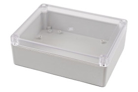 Obudowa ogólnego użytku Poliwęglan szerokość zew. 125 mm długość zew. 165 mm wys. zew. 55 mm Hammond IP65 Jasnoszary