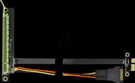 85763 Riser card, PCIe x1 &gt; x16, 80-cm cable