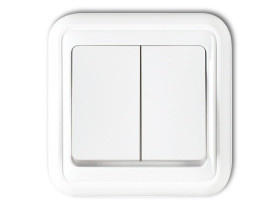 LIZA Wyłącznik podwójny świecznikowy podświetlany biały WPT-2L KARLIK