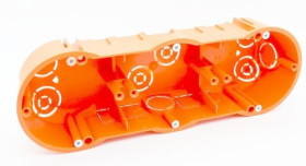 A.0043WP puszka elektroinstalacyjna potrójna z wkrętami pomarańczowa, PK60