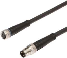 Złącze kablowe M8 żeńskie 4-stykowe proste M8 męskie 4-stykowe proste PUR 1m VK100F75