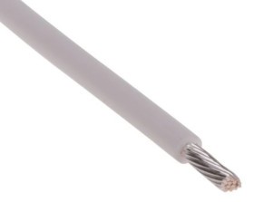 Przewód do urządzeń PTFE PTFE Biały, 100m 0,6 mm² 19/0,2 mm, 600 V, -75→ +200 C., Ø 1.6mm, RS PRO BS3G210