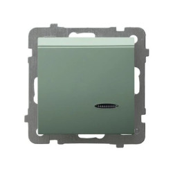 AS Łącznik hotelowy z podświetleniem pomarańczowym zielony mat ŁP-15GS/m/84