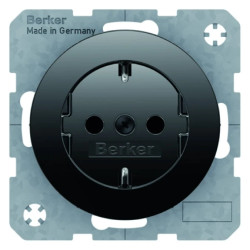 Berker R.1/R.3 Gniazdo SCHUKO czarny połysk 47432045