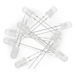 Dioda LED - 5mm biała migająca - 10szt.