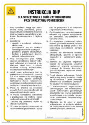 ZNAK - IAA13 Instrukcja BHP dla sprzątaczek i osób zatrudnionych przy sprzątaniu 24,5 x 35 cm HN - Płyta TD-flex 0,4mm