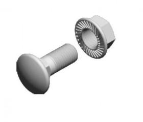 Śruba z łbem grzybkowym PV + nakrętka ząbkowana SGKFM10x20PV (STD) 100szt