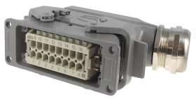 Obudowa metalowa złącza HAN-KIT 16B 16+PE męski+żeński 500V 16A Han B wejście kątowe+pulpitowe (przelotowe) M32 10330160000