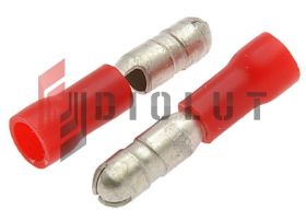 Konektor okrągły izolowany 4mm 10szt. 0,5–1,5mm2 czerwony wtyk KMOR4