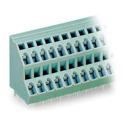 WAGO 736-108 8 x 2 Pole 5mm 21A 45&#xB0; Double Deck PCB Terminal Block Grey