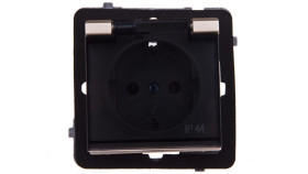 Sonata Gniazdo Bryzgoszczelne Z/U Schuko Ip44 Klapka Przezroczysta Szampański...