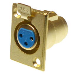 Gniazdo mikrof. 3 pin XLR mont.G złote