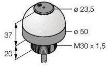 Lampa okrągła Turck K50LRXA1XP dźwięk ciągły, światło ciągłe 75 dB