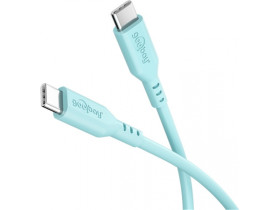 Kabel silikonowy USB-C, 1,5 m, turkusowy miękki i...