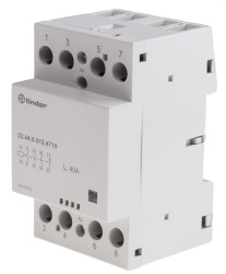 Stycznik 12 V AC/DC Finder styki: 4 6 VA 40 A 3NO + 1NC Szyna DIN Śruba 22.44.0.012.4710