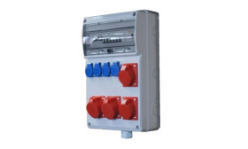 Rozdzielnica budowalna ERB63AWB, z zabezpieczeniami, IP54 2x CEE 32A, 2x CEE16A, 4x GS 230V