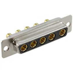 Złącze D-Sub 5-pinowe Żeński Kątowe Montaż na panelu raster 2.77mm