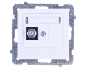 AS Gniazdo antenowe pojedyncze typu F białe GPA-1GF/m/00