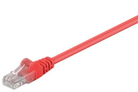 CAT 5e Kabel łączący, U/UTP, Czerwony - Długość kabla 1 m