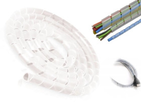 Organizer Maskownica Kabli Wąż Spiralny Spirala 20-130mm 10M Transparentny