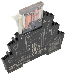 Przekaźnik mocy 12V dc SPDT Omron 6 A 300mW, na szynę DIN Wciskane